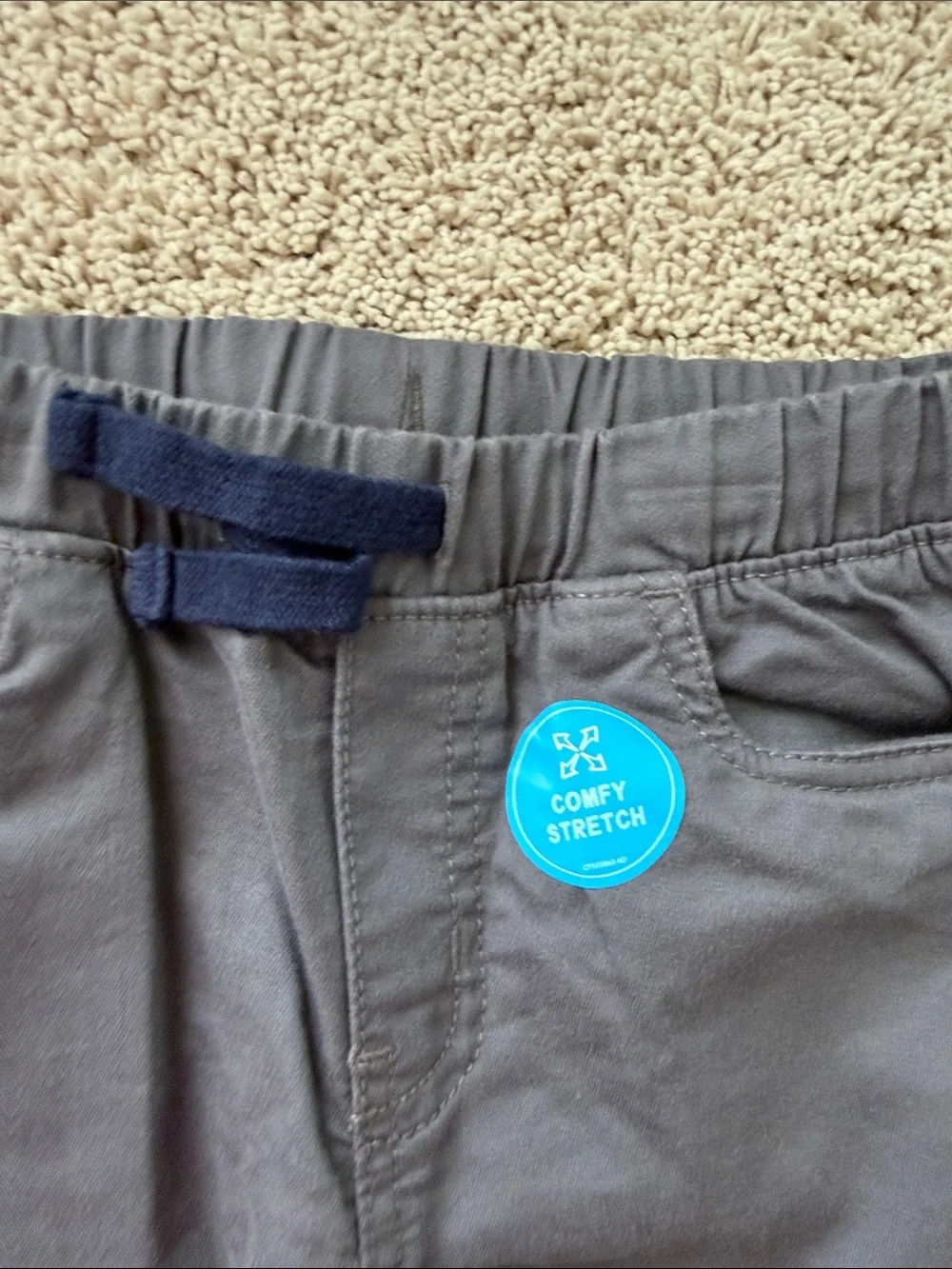 NWOT Carter's boys Charcoal gray Comfy Stretch Pull-On Pants Drawstring size 7